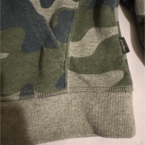 Eddie Bauer Boys Camp Fleece Hoodie Olive Green Camo Size L (14/16) Youth - Picture 7 of 7